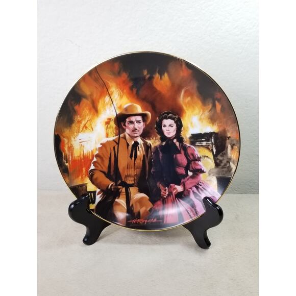 Gone With The Wind The Burning of Atlanta 1988 Plate Wall Decor Fine China Vtg - Picture 1 of 13